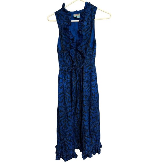 Plenty by Tracy Reese Silk Dress – Size 8 – Royal Blue & Black - Picture 1 of 12